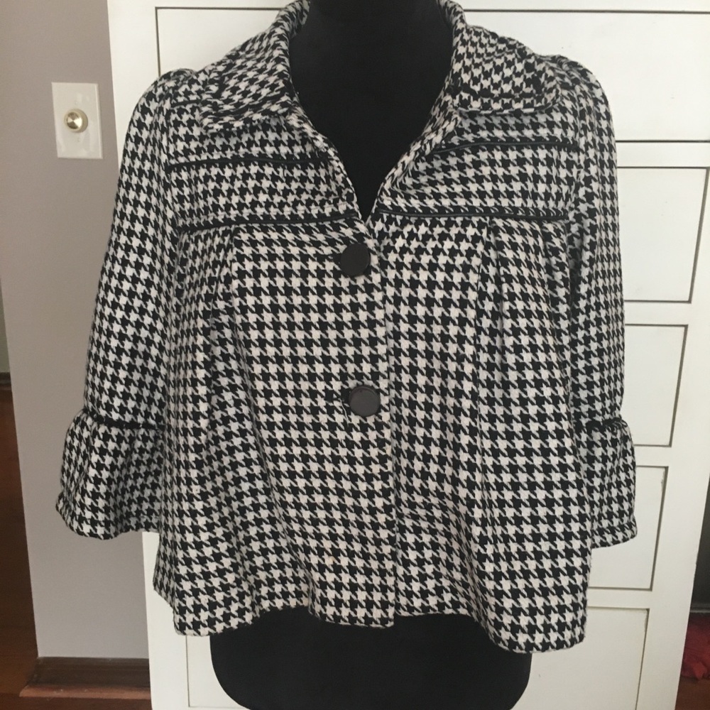 Houndstooth Cropped Jacket - Picture 2 of 8